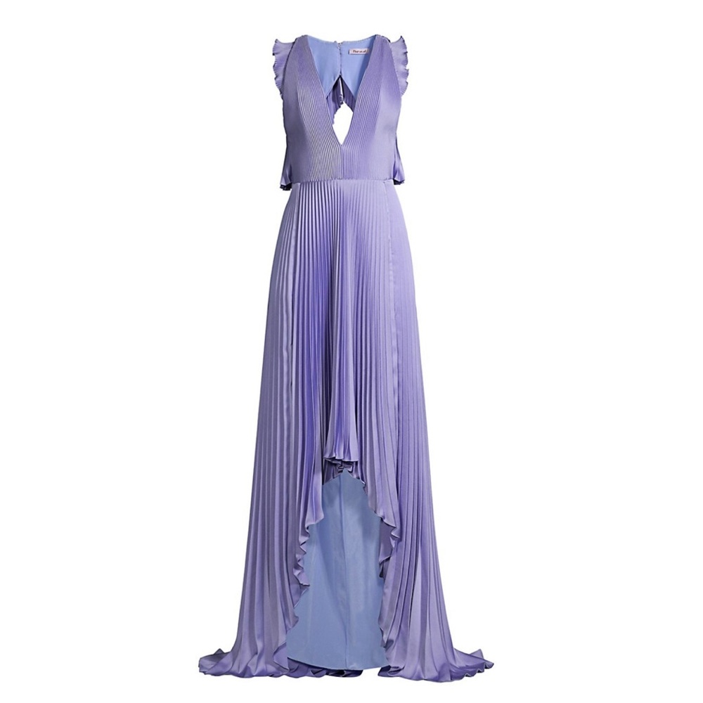 Flor et. al James Pleated Backless Gown Periwinkle Blue 8 NWT - Picture 3 of 17